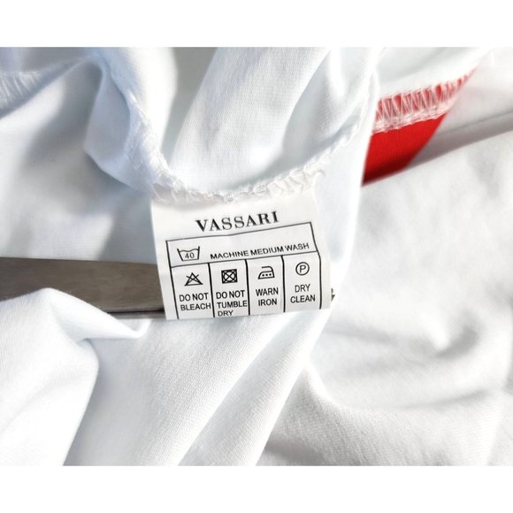 Vassari Los Angeles XL White Red Zipper Collar Button Design Designer Men Short - Picture 6 of 11